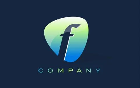 F Letter Logo. Oval Shape Modern Design Stock Illustration