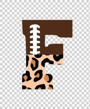 F Letter Pattern Split With Lacing And Leopard 库存插图