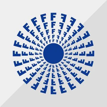 F letter patterns conceptual mandala vector illustration. F text textures Stock Illustration