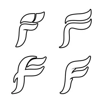 F Letter vector icon Stock Illustration