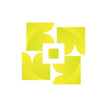 F logo circles a box shape Illustrazione stock