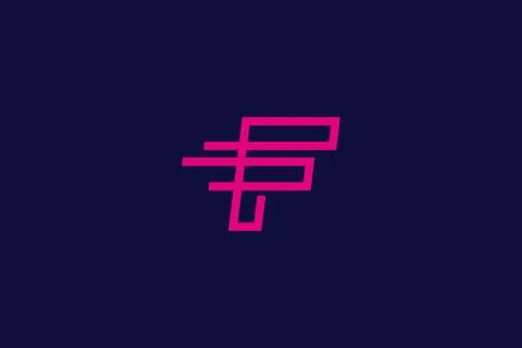 F logo design . Abstract letter F with line style. creative modern logo Stock Illustration