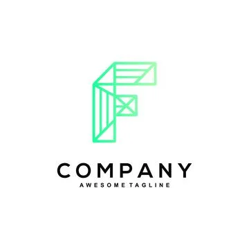 F logo design for business Stock Illustration