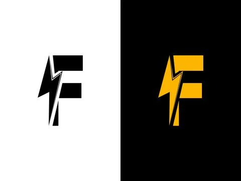 F logo energy vector for identity company. initial letter volt logo template Stock Illustration