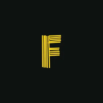 F logo, Initial lettering handwriting or handwritten for identity. Logo hand Stock Illustration
