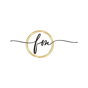 F M Initial Script Letter Beauty Logo Template Stock Illustration