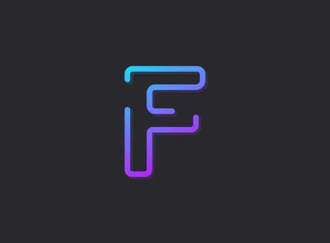 F, modern gradient letter. Trendy, dynamic creative style design. For logo, b Stock Illustration