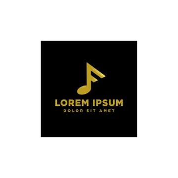 F music initial logo template vector illustration icon Stock Illustration