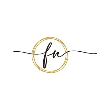 F N Initial Script Letter Beauty Logo Template Illustrazione stock