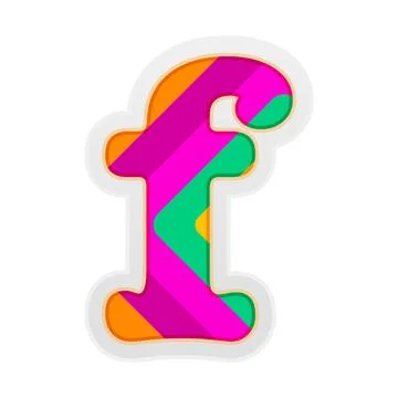 F, Nice font with nice color fill 스톡 일러스트