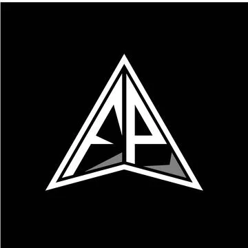 F P initials in the form of a modern minimalist arrow. perfect for letters, g Stock Illustration