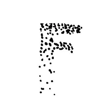 F. Point consisting letter. Modern hand drawn lettering. Vector illustration. Stock Illustration