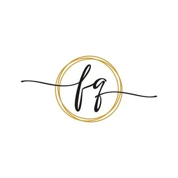 F Q Initial Script Letter Beauty Logo Template 스톡 일러스트