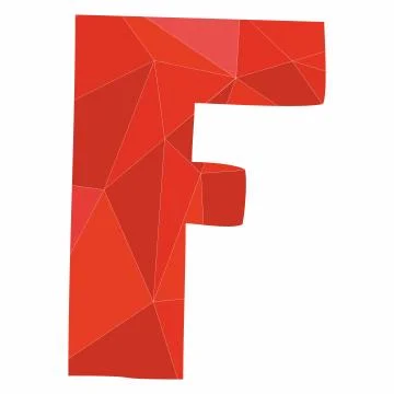 F red alphabet vector letter isolated on white background Stock Illustration