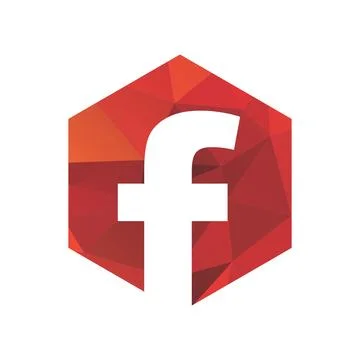 F red polygonal logo and vector icon Stock Illustration
