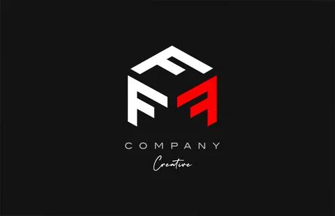 F red white three letter cube alphabet letter logo icon design. Creative te.. Stock Illustration