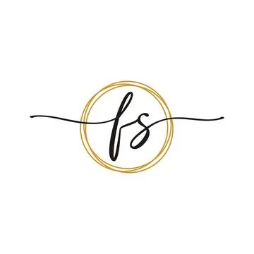 F S Initial Script Letter Beauty Logo Template Stock Illustration