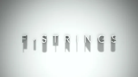 F-strings 3D title animation with shadows on a white background Stock Footage 297017870