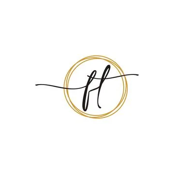 F T Initial Script Letter Beauty Logo Template Stock Illustration