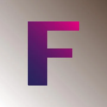 F text gradient color letter mark logo template vector design Stock Illustration