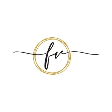F V Initial Script Letter Beauty Logo Template 스톡 일러스트