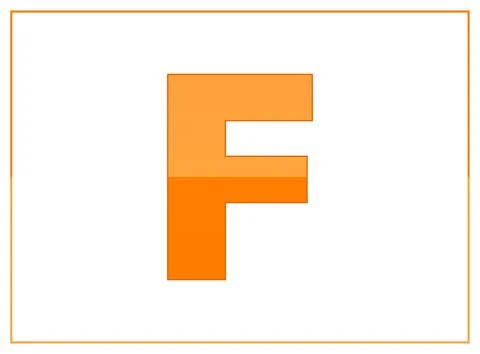 F vector font, made of dark and light orange colors. For letter logo, brand l イラスト素材