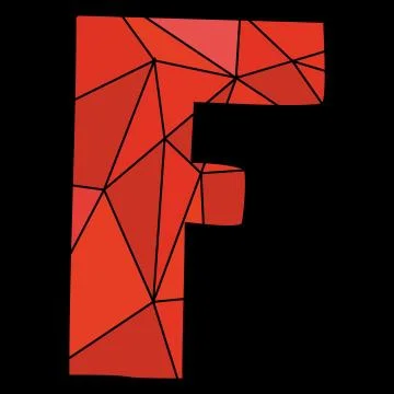 F vector red alphabet letter isolated on black background Stock Illustration