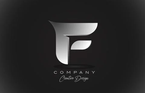 F white gradient alphabet letter logo icon with black background. Creative de Stock Illustration
