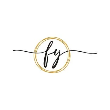 F Y Initial Script Letter Beauty Logo Template Stock Illustration