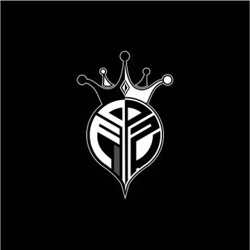 F Z circle monogram logo emblem style with clown crown shape vector decoratio Stock Illustration