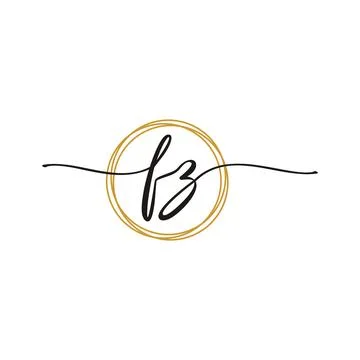 F Z Initial Script Letter Beauty Logo Template Stock Illustration