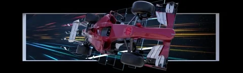 F1 Car Breaking Through Screen 3D Naked-Eye Speed Background 库存影片 331930827