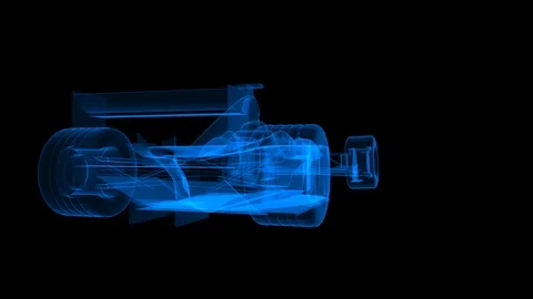 F1 Car Hologram Stock Footage 122909093