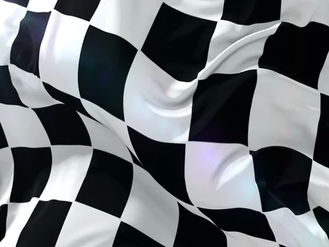 F1 race flag waving at wind, loop Stock Footage 80337496