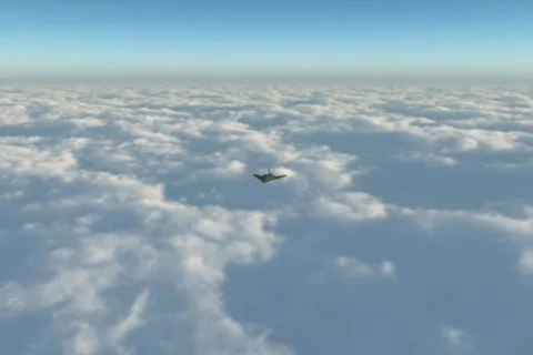 F117 Stealth Fighter Flyby Stock Footage