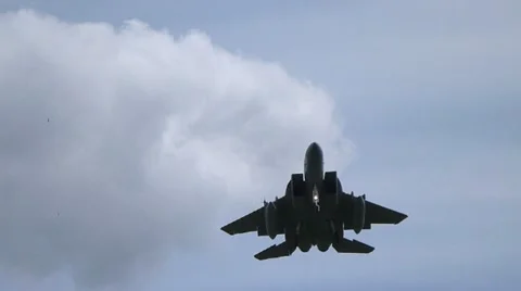 F15 Fighter Jet Landing Stock Footage 10979100