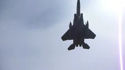 F15 Fighter Jet Overhead 1 Stock Footage 10979205