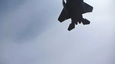 F15 Fighter Jet Overhead 2 Stock Footage 10979106