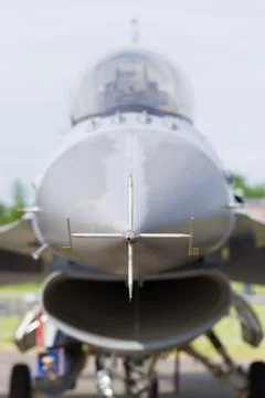F16 fighter jet front view Stock Photos