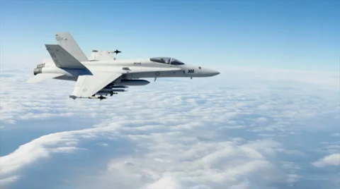 F18 above clouds Stock Footage
