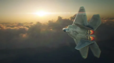 F22 Raptor in mid flight Stock Footage 34526938