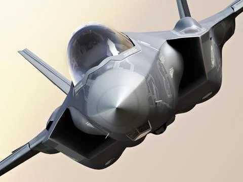 F35 Fighter jet close up. Stock Illustration
