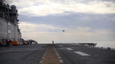 F35 Lightning fighter jet Carrier Proof of Concept Demonstration Stock-Footage 70048348