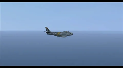F86 Fighter Jet Flyby Stock Footage 32208687