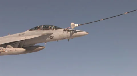 FA-18 Super Hornet refuels Stock Footage 51237882