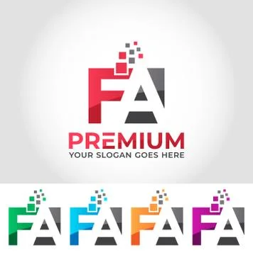 FA Alphabet Logo Design Concept Stock Illustration