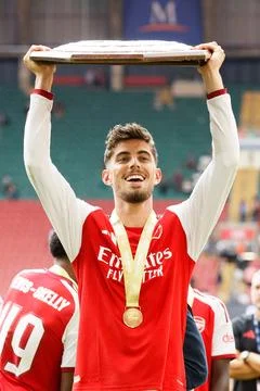 FA Community Shield - Arsenal vs Manchester City, Cardiff, United Kingdom - 16 A Stock Photos