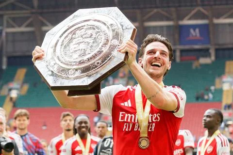 FA Community Shield - Arsenal vs Manchester City, Cardiff, United Kingdom - 16 A Stock Photos