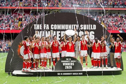 FA Community Shield - Arsenal vs Manchester City, Cardiff, United Kingdom - 16 A Stock Photos