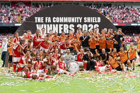 FA Community Shield - Arsenal vs Manchester City, Cardiff, United Kingdom - 16 A Stock Photos